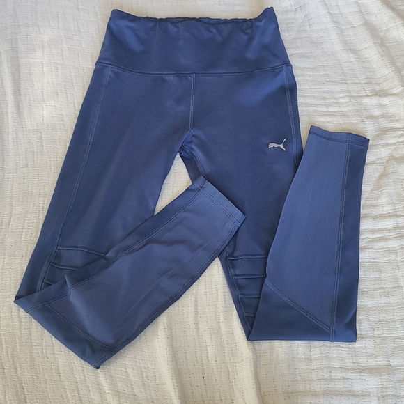3 for $25 Puma High Rise Indigo Blue Mesh Insert Leggings - Picture 4 of 8